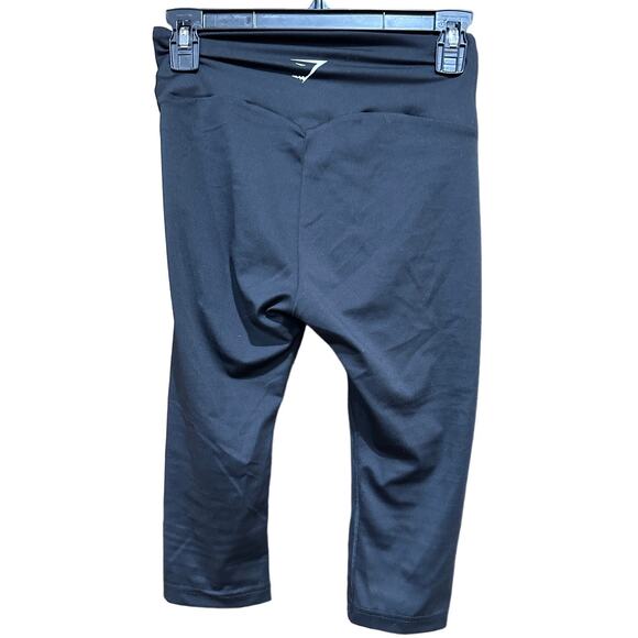 Gymshark Leggings Womens Size M Black Pull On Below Knee Athleisure Gym Workout - Picture 2 of 3